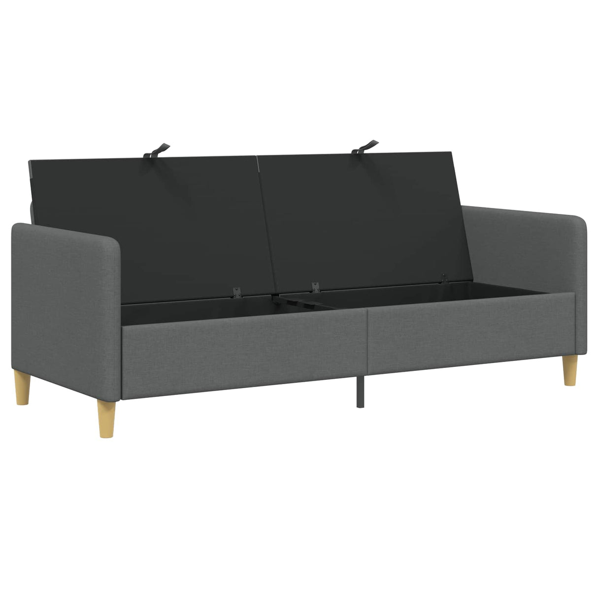 Sofa with Storage Dark Grey 192 x 78 x 87 cm Polyester