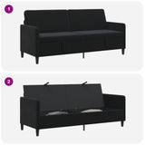 Sofa with Storage Black 192 x 78 x 87 cm Polyester - Rear View