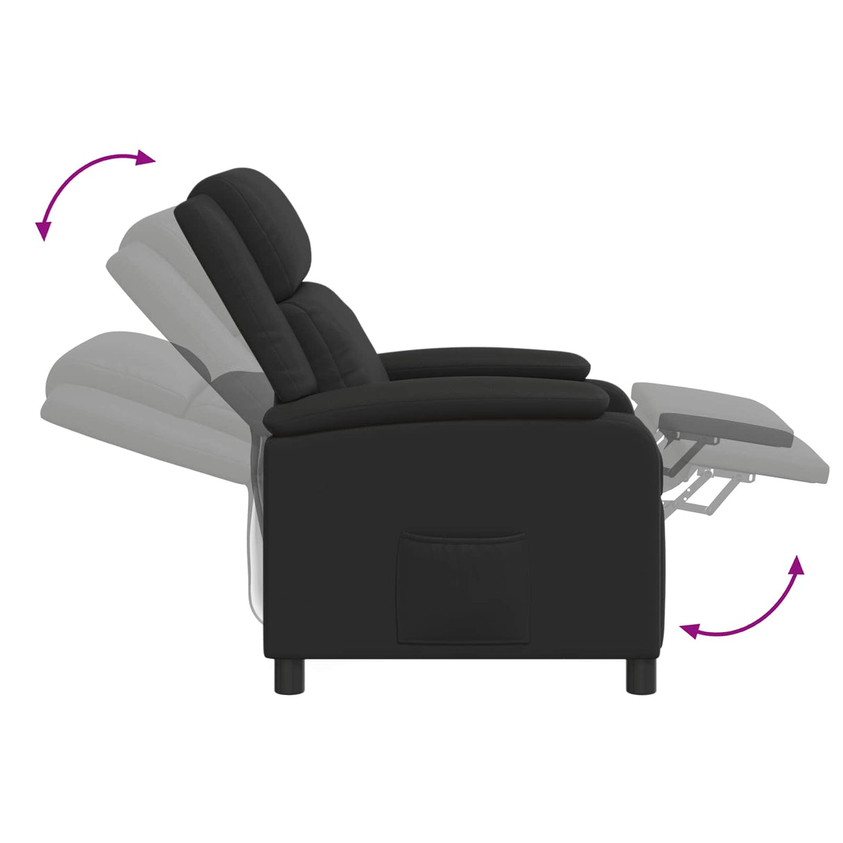 Recliner Black Faux Leather