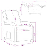 Recliner Dark Grey Fabric - Low Angle