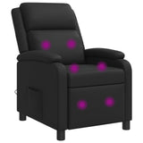 Massage Recliner Black Faux Leather