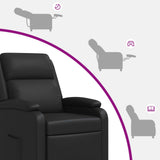 Massage Recliner Black Faux Leather - Low Angle