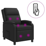 Massage Recliner Black Faux Leather - Front View