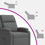 Massage Recliner Dark Grey Fabric - Low Angle