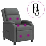 Massage Recliner Dark Grey Fabric