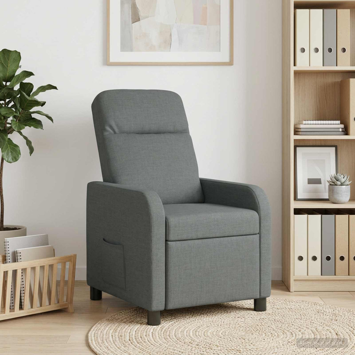Recliner Dark Grey Fabric