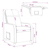 Recliner Dark Grey Fabric - Low Angle
