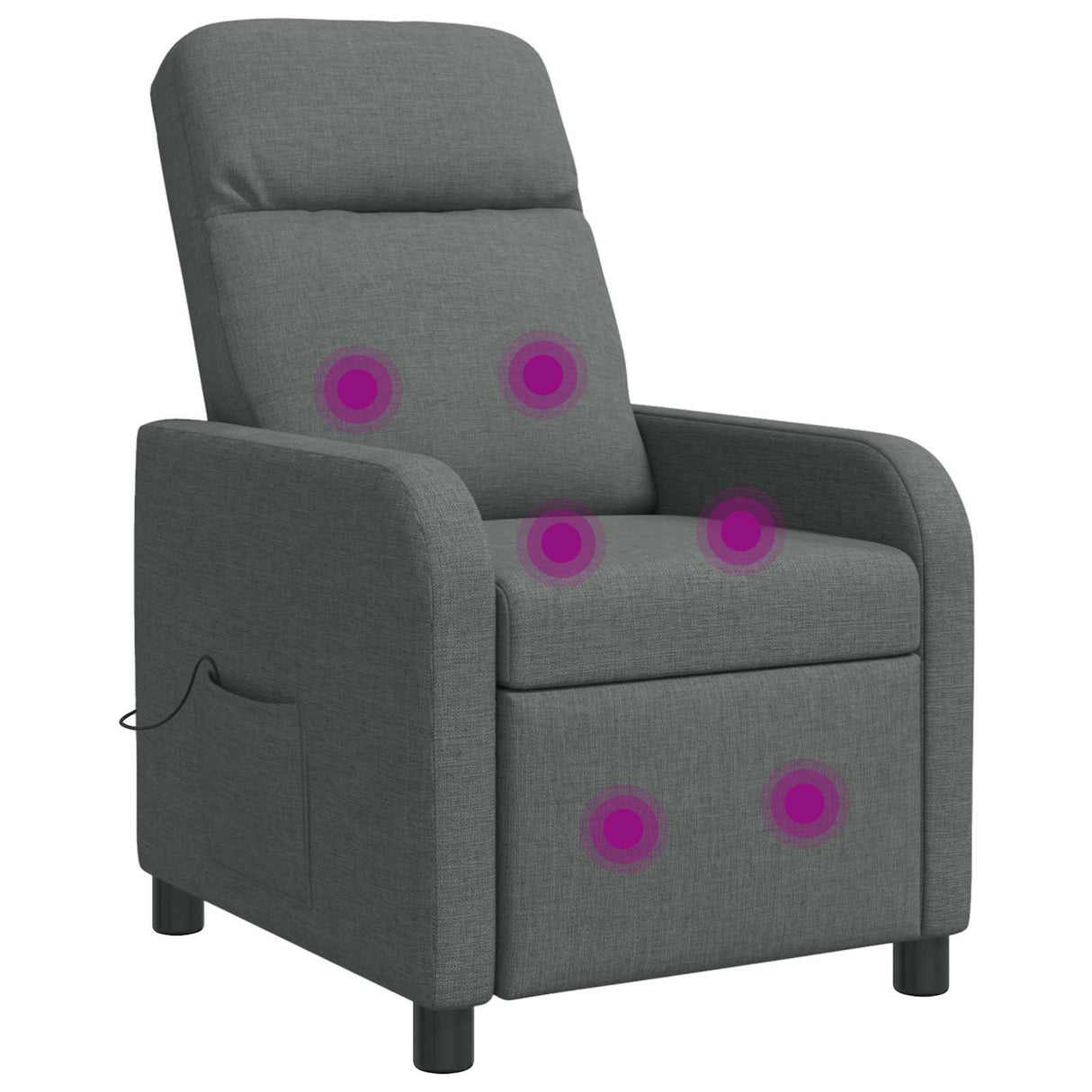 Massage Recliner Dark Grey Fabric