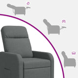 Massage Recliner Dark Grey Fabric - Low Angle