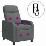 Massage Recliner Dark Grey Fabric