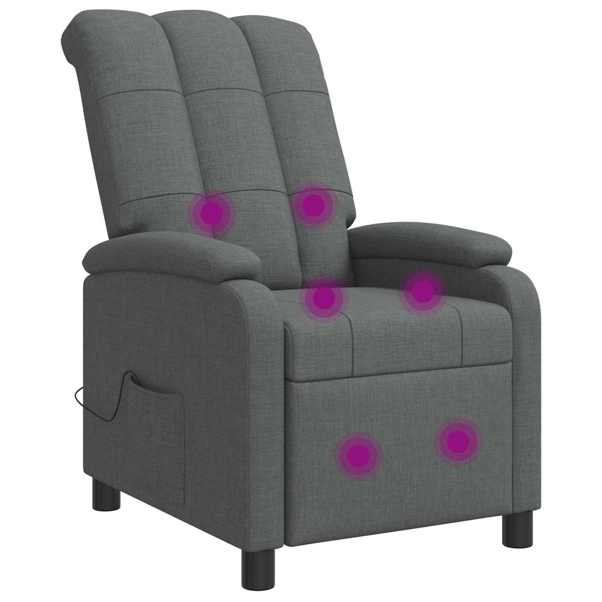 Massage Recliner Dark Grey Fabric