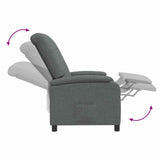 Massage Recliner Dark Grey Fabric - Close-Up Angle