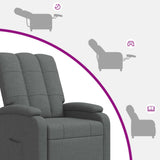 Massage Recliner Dark Grey Fabric - Low Angle