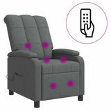 Massage Recliner Dark Grey Fabric