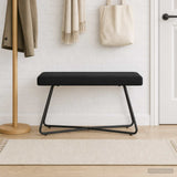 Bench Black 80 x 40 x 45 cm Velvet - Side View
