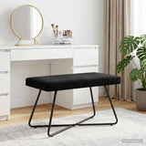 Bench Black 80 x 40 x 45 cm Velvet - Top-Down View