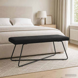 Bench Black 110 x 40 x 45 cm Velvet