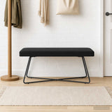 Bench Black 110 x 40 x 45 cm Velvet