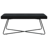 Bench Plain Black 110 x 40 x 45 cm Velvet - Front View