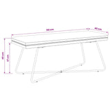 Bench Plain Black 110 x 40 x 45 cm Velvet