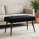 Button tufted bench Black 80 x 40 x 46 cm Velvet - Top-Down View
