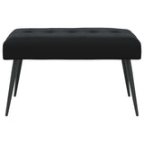 Button tufted bench Black 80 x 40 x 46 cm Velvet