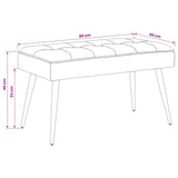 Button tufted bench Black 80 x 40 x 46 cm Velvet