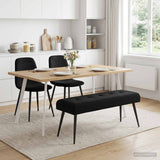 Button tufted bench Black 110 x 40 x 46 cm Velvet