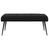 Button tufted bench Black 110 x 40 x 46 cm Velvet - Front View