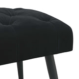 Button tufted bench Black 80 x 40 x 46 cm Velvet