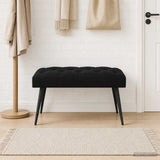 Button tufted bench Black 80 x 40 x 46 cm Velvet - Top-Down View