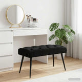 Button tufted bench Black 80 x 40 x 46 cm Velvet - Side View