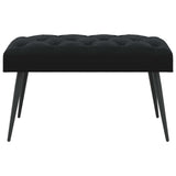Button tufted bench Black 80 x 40 x 46 cm Velvet - Front View