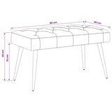 Button tufted bench Black 80 x 40 x 46 cm Velvet