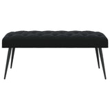 Button tufted bench Black 110 x 40 x 46 cm Velvet - Front View