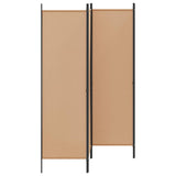4-Panel Room Divider Beige 200 x 180 cm Fabric - Front View