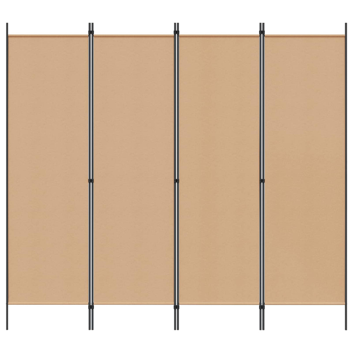 4-Panel Room Divider Beige 200 x 180 cm Fabric