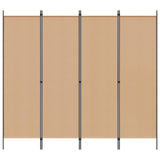 4-Panel Room Divider Beige 200 x 180 cm Fabric