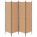 4-Panel Room Divider Beige 200 x 180 cm Fabric