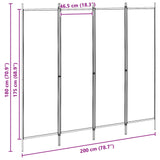 4-Panel Room Divider Beige 200 x 180 cm Fabric