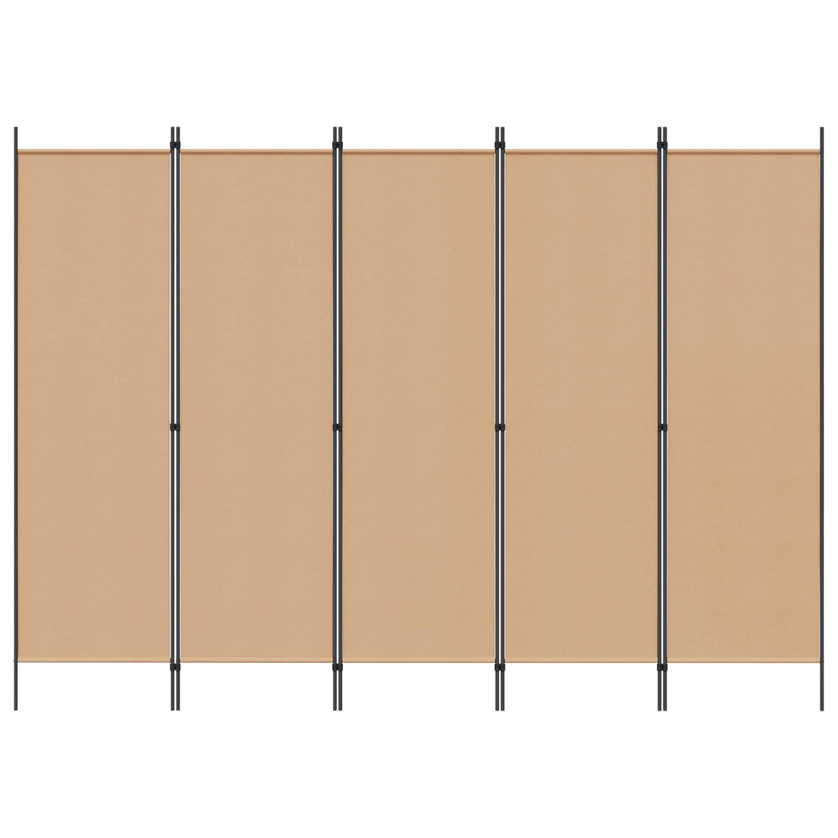 5-Panel Room Divider Beige 250 x 180 cm Fabric