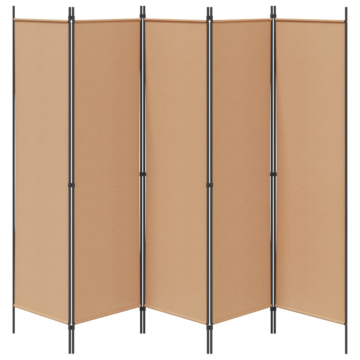 5-Panel Room Divider Beige 250 x 180 cm Fabric
