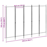 5-Panel Room Divider Beige 250 x 180 cm Fabric - Close-Up Angle