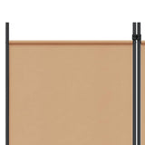 6-Panel Room Divider Beige 300 x 180 cm Fabric - Rear View