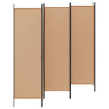 6-Panel Room Divider Beige 300 x 180 cm Fabric - Front View