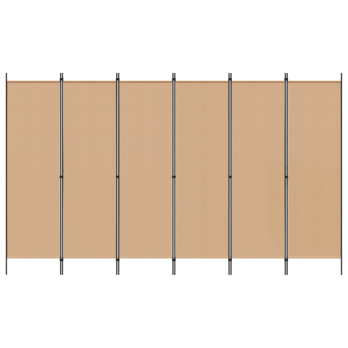 6-Panel Room Divider Beige 300 x 180 cm Fabric