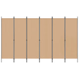 6-Panel Room Divider Beige 300 x 180 cm Fabric
