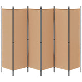 6-Panel Room Divider Beige 300 x 180 cm Fabric