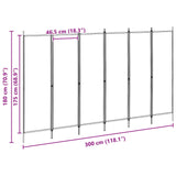 6-Panel Room Divider Beige 300 x 180 cm Fabric - Close-Up Angle