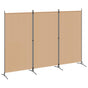 3-Panel Room Divider Beige 260 x 180 cm Fabric